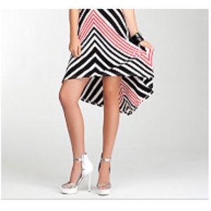 Bebe Chevron High Low Skirt